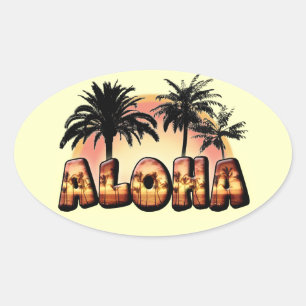 Adesivo Oval Aloha