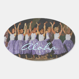 Adesivo Oval Aloha Hula