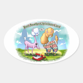 Adesivo Oval ALPACA SWEATER por Jeff Willis Art