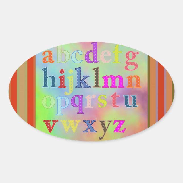 Adesivo Oval Alphabet Sticker (Frente)