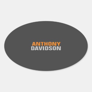 Adesivo Oval Alternativo Texto Cinza Laranja Ousado Perfeito Fo