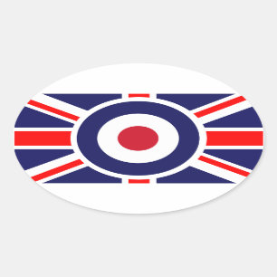 Adesivo Oval Alvo de Union Jack Mods Inglaterra