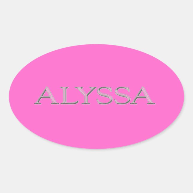 Adesivo Oval Alyssa - Letra Aumentada Personalizada (Frente)
