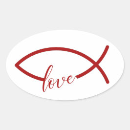 Adesivo Oval Ama peixe
