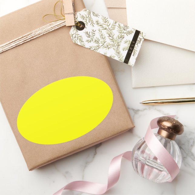 Adesivo Oval Amarelo (Presentear)