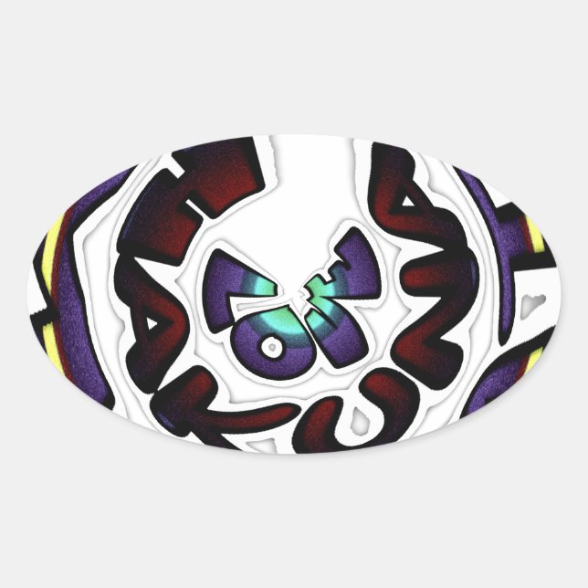 Adesivo Oval Ame Hakuna Matata adoráveis presentes (Frente)