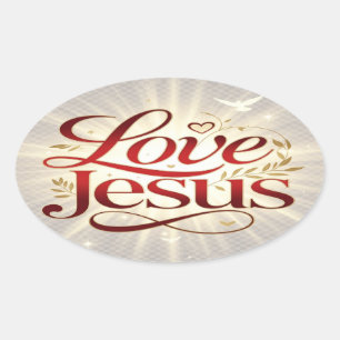 Adesivo Oval Ame Jesus