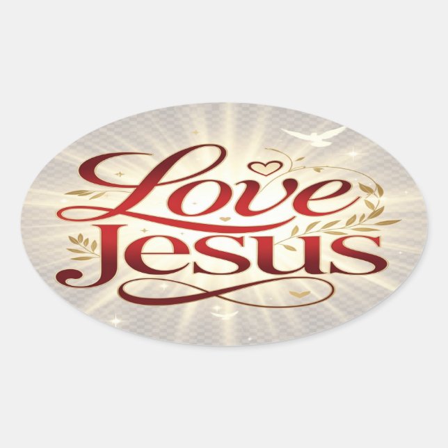 Adesivo Oval Ame Jesus (Frente)