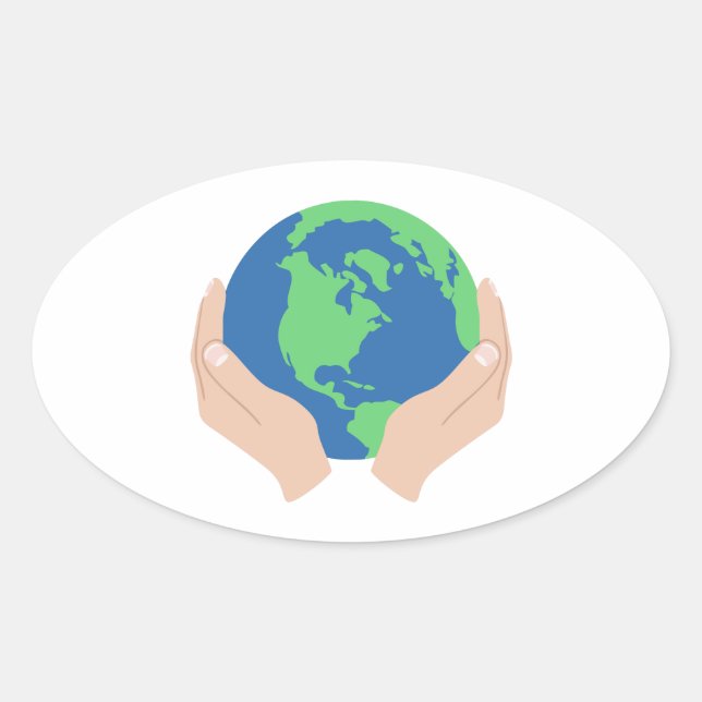 Adesivo Oval Ame O Planeta (Frente)