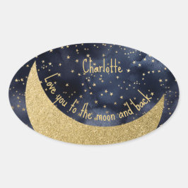 Adesivo Oval Ame-te à Lua e ao Costume