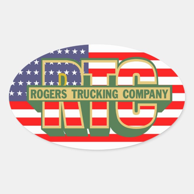 Adesivo Oval American Pride Rogers Trucking Company (Frente)