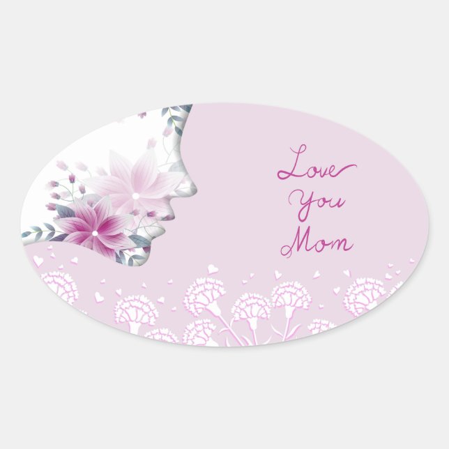 Adesivo Oval Amo-Te Mãe Oval Sticker (Frente)
