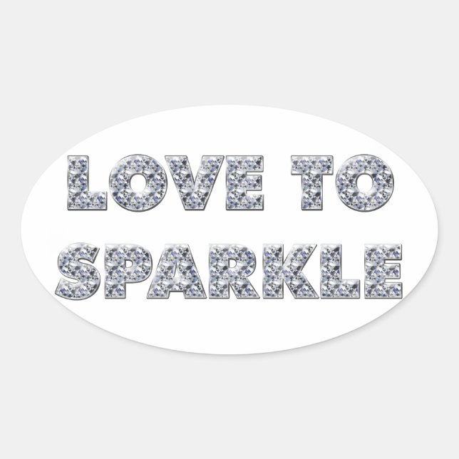 Adesivo Oval Amor A Sparkle (Frente)
