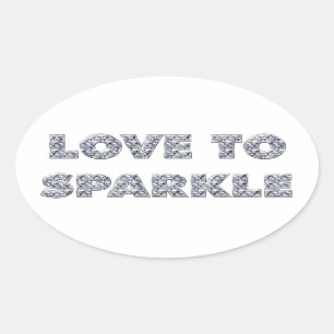 Adesivo Oval Amor A Sparkle