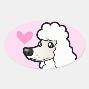 Adesivo Oval Amor padrão/da miniatura/brinquedo caniche