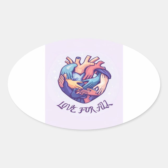 Adesivo Oval amor para todos (Frente)