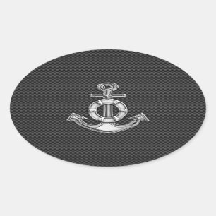 Adesivo Oval Âncora de protetor de fígado em fibra de carbono p