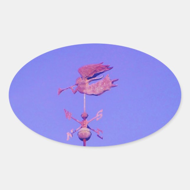 Adesivo Oval Angel BLOW HORN WEATHER VANE (Frente)