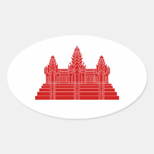 Adesivo Oval Angkor Wat Ver.2.0. Khmer Temple