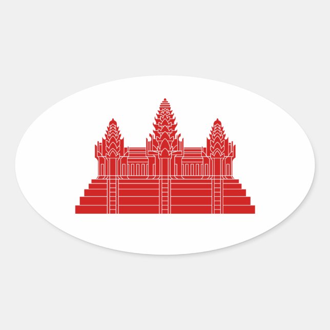 Adesivo Oval Angkor Wat Ver.2.0. Khmer Temple (Frente)