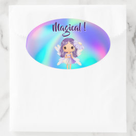 Adesivo Oval Aniversário de Fada Princesa Caprichosa