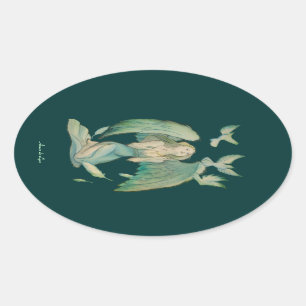 Adesivo Oval Anjo da Paz 2