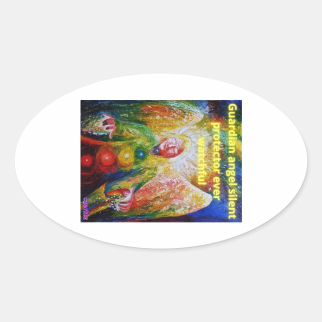 Adesivo Oval Anjo dos guardiões (Frente)