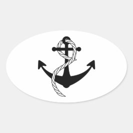 Adesivo Oval Anker schwarz weiss