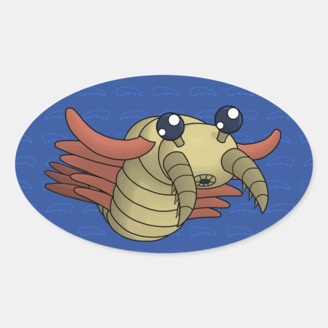 Adesivo Oval Anomalocaris - O Camarão Incomum (Frente)
