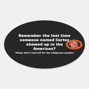 Adesivo Oval Anti Alexandria Ocasio-Cortez