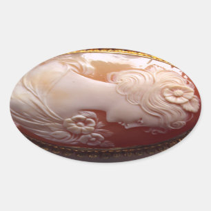 Adesivo Oval Antique Cameo
