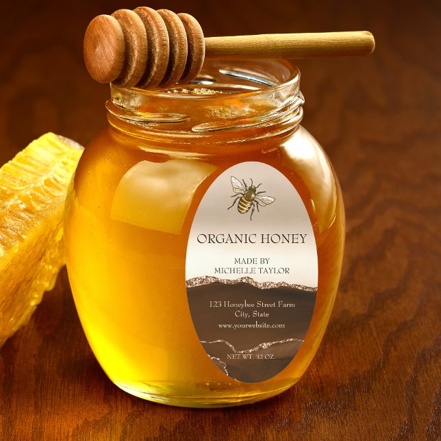 Adesivo Oval Apiarista Apiarista Abelhas Abelhas Honeycomb (Criador carregado)