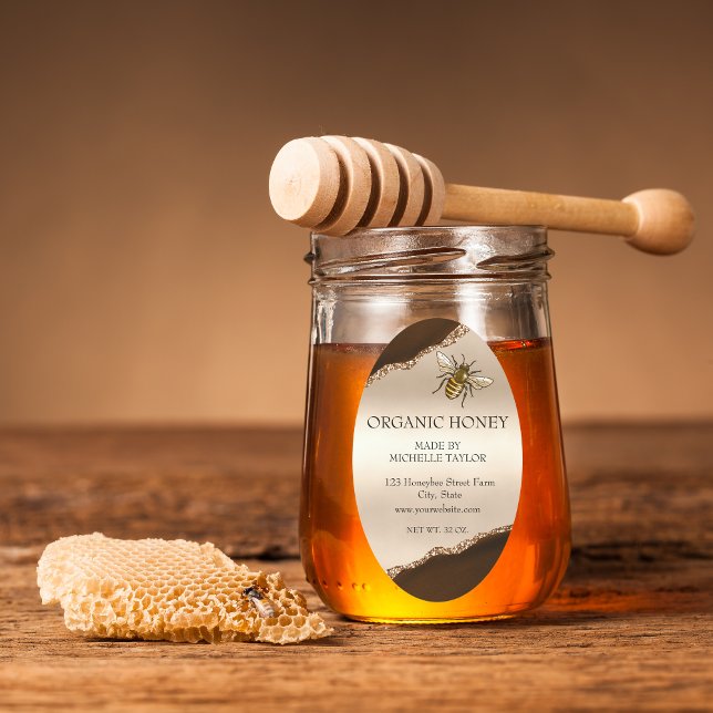 Adesivo Oval Apiarista Apiarista Abelhas Abelhas Honeycomb (Criador carregado)