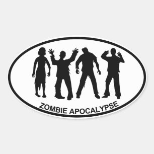 Adesivo Oval Apocalipse do zombi
