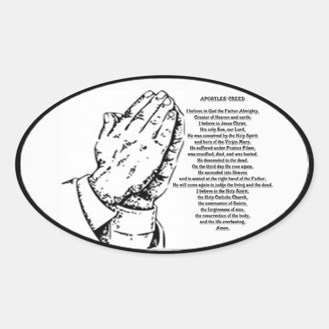 Adesivo Oval Apostles creed reze Sticker (Frente)