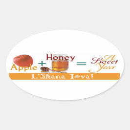 Adesivo Oval Apple Honey Sweet Year
