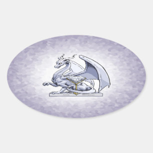 Adesivo Oval April Birthstone Dragon: Diamond