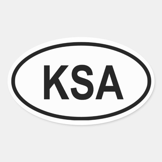 Adesivo Oval Arábia Saudita "KSA" (Frente)