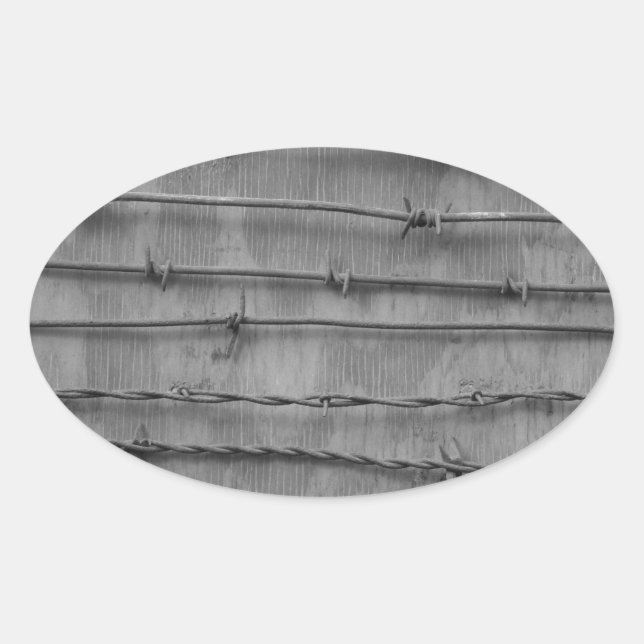 Adesivo Oval arame farpado (Frente)