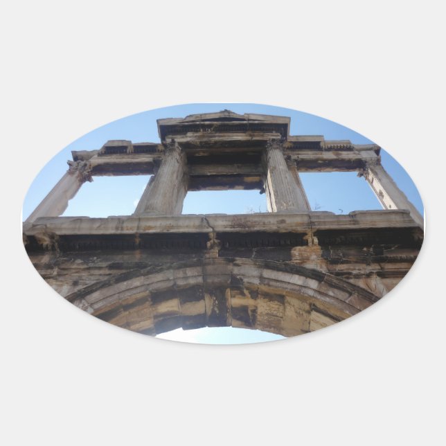 Adesivo Oval arco de hadrian (Frente)