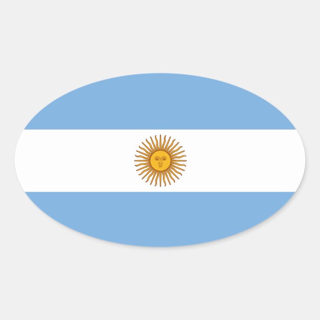 Adesivo Oval Argentina* Estilo europeu Vinheta opaca (Frente)