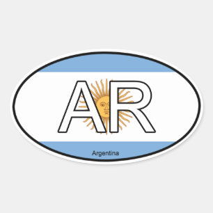 Adesivo Oval Argentina Euro Sticker