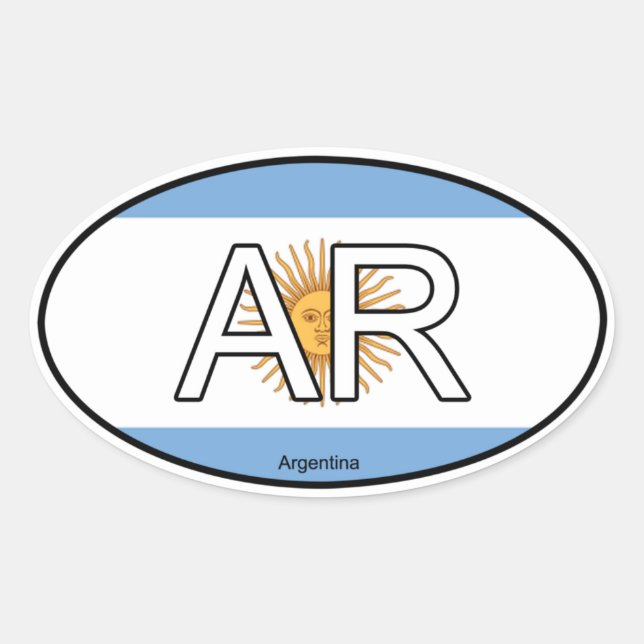 Adesivo Oval Argentina Euro Sticker (Frente)