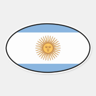 Adesivo Oval Argentina Euro Sticker