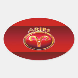 Adesivo Oval Aries - O Ram Zodiac Sinal