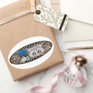 Adesivo Oval Arizona histórica da Rota 66 dos EUA Seligman