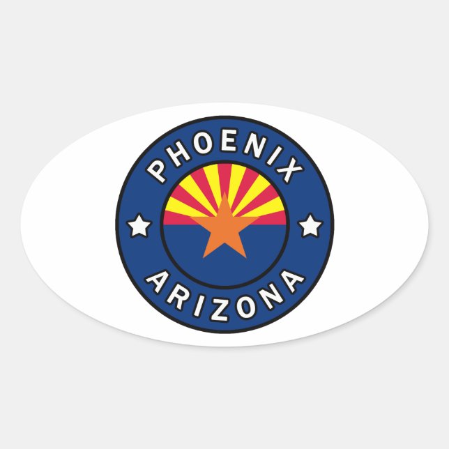 Adesivo Oval Arizona Phoenix (Frente)