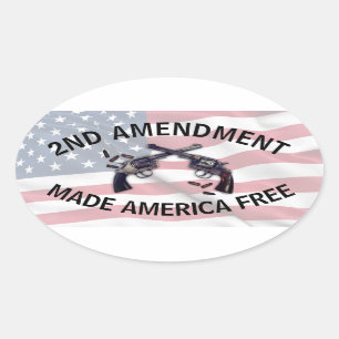 Adesivo Oval Arma da alteração da bandeira americana segunda