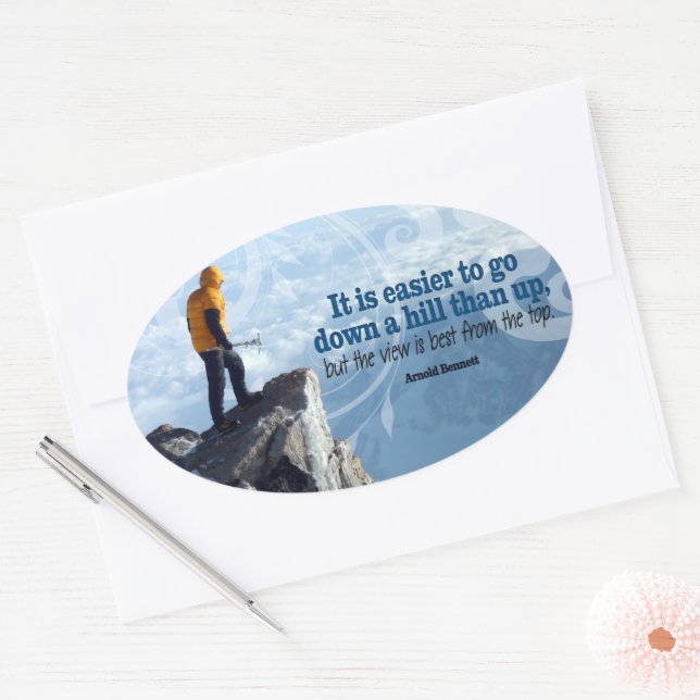 Adesivo Oval Arnold Bennett Inspirational Cote "Visão superior" (Envelope)