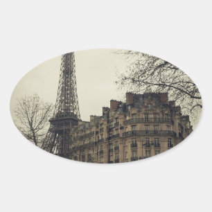 Adesivo Oval Arquitetura Eiffel Tower Paris